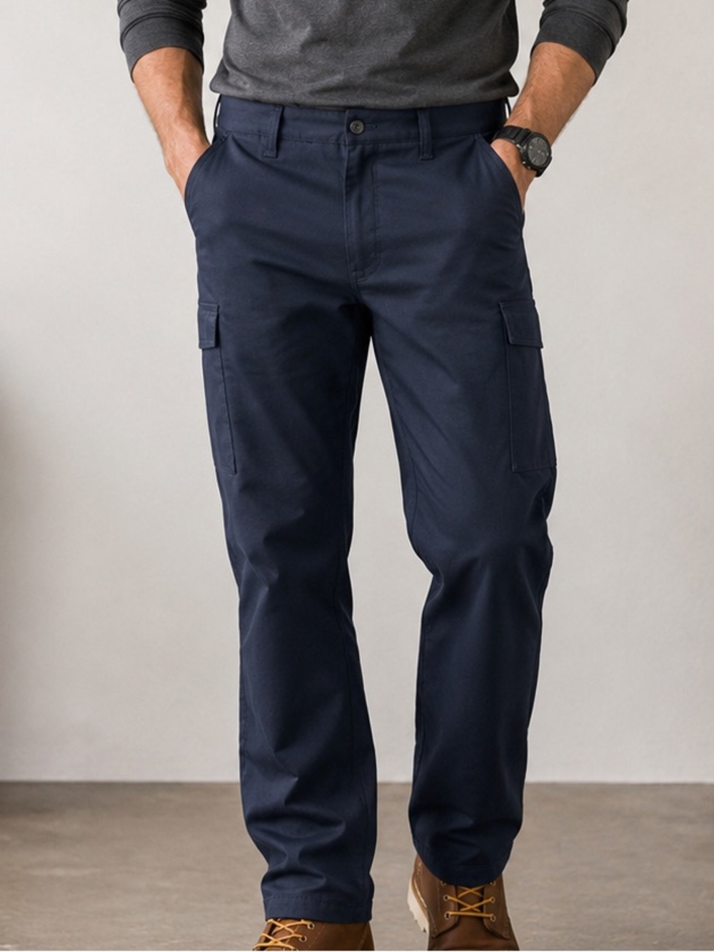 Cintas Navy Cargo Work Pants Men’s 44x36 Industrial Uniform Utility Stretch